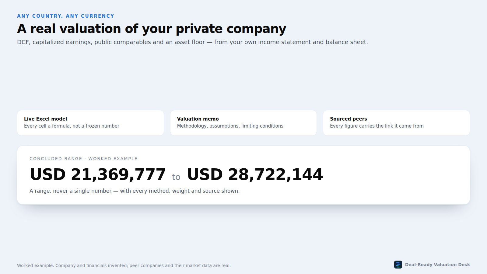 Deal Ready Valuation Desk screenshot 1