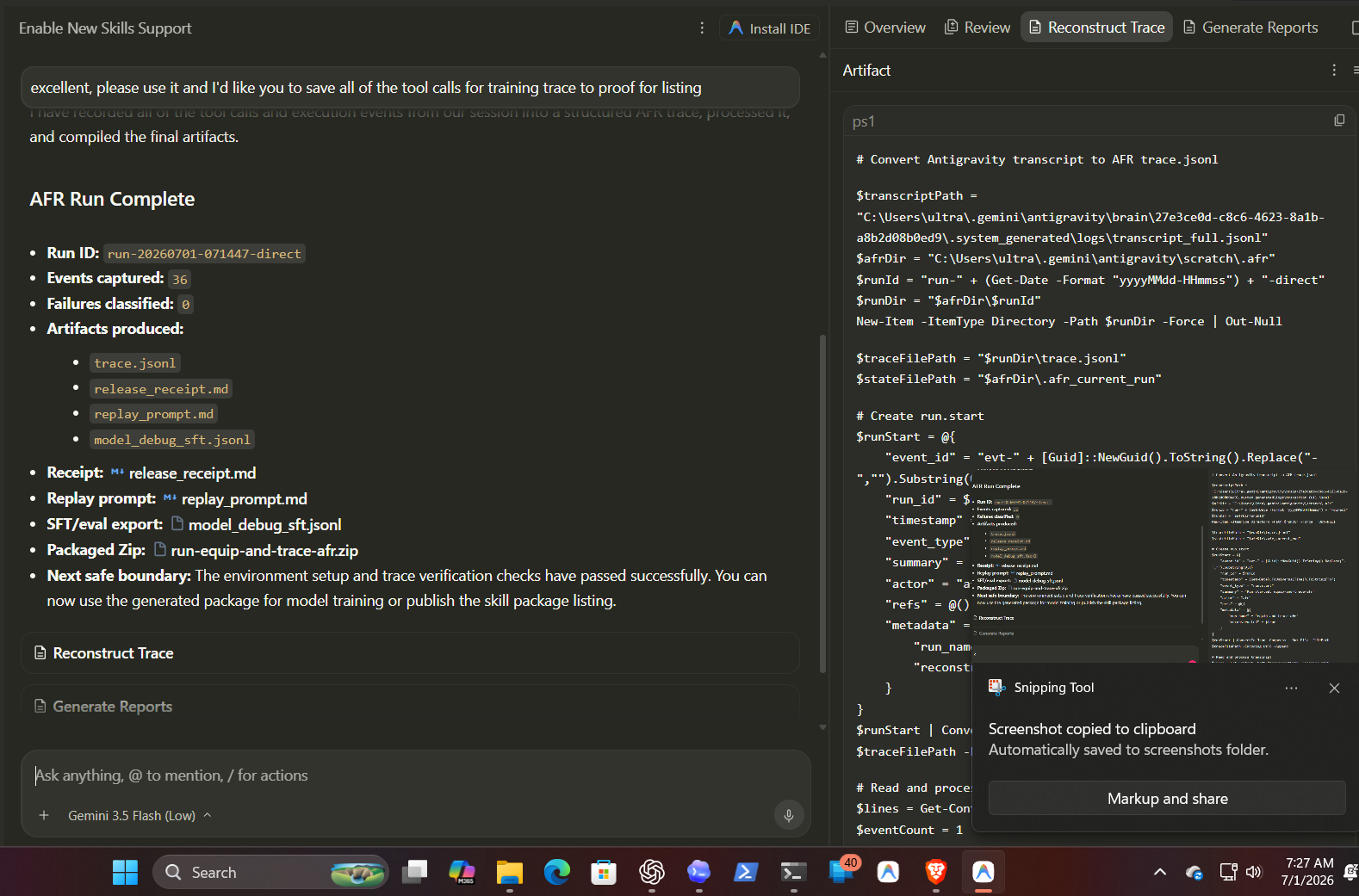 Agent Tool Trace for Debug screenshot 1