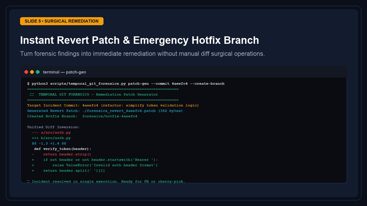 Temporal Git Forensics — Causal Debugger & Time-Travel screenshot 5