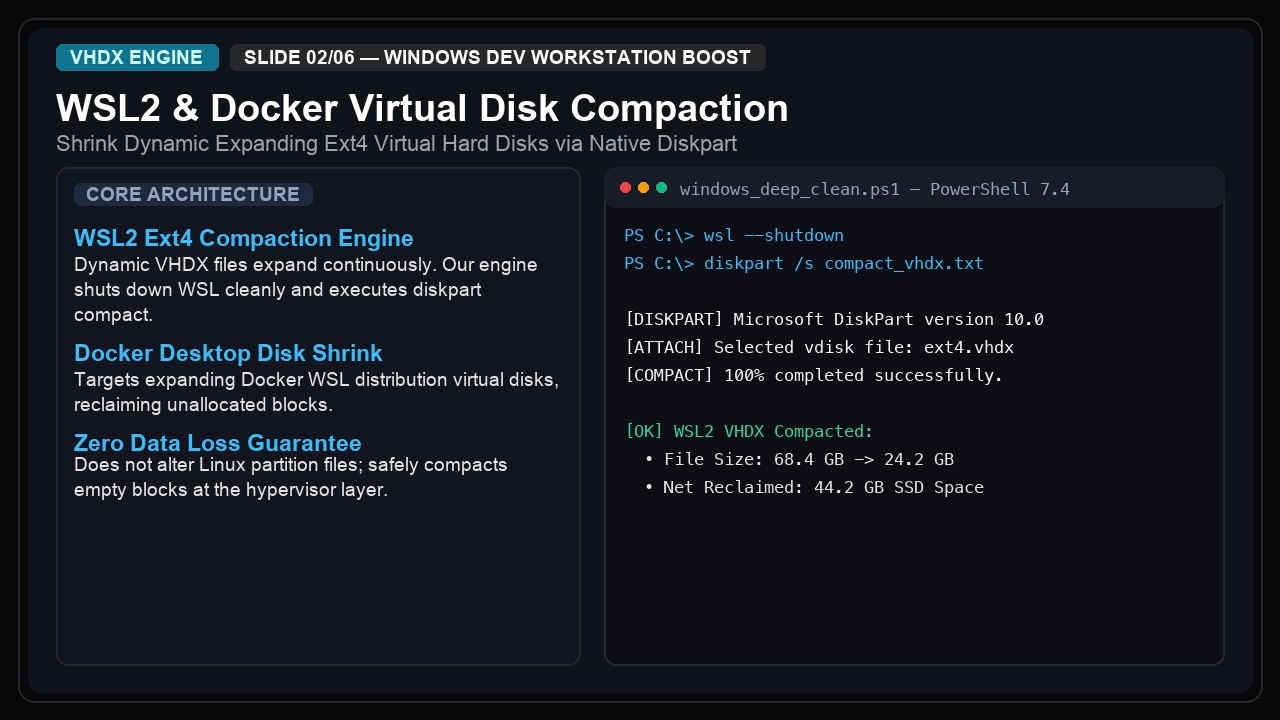 Windows Deep Clean & Boost — Dev Workstation & WSL2 VHDX screenshot 2