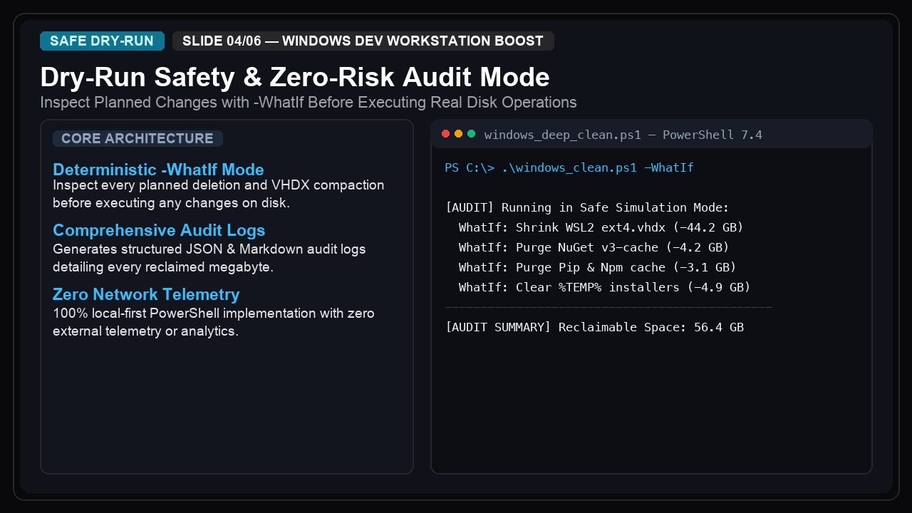Windows Deep Clean & Boost — Dev Workstation & WSL2 VHDX screenshot 4