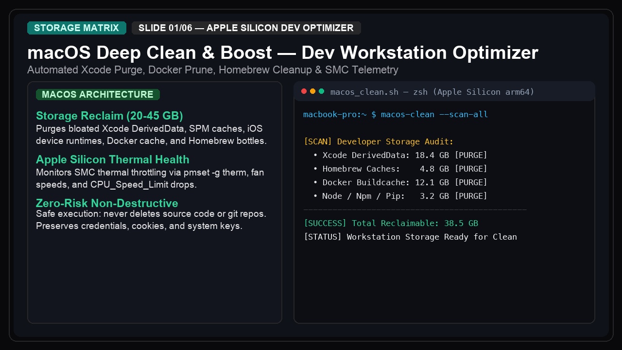 macOS Deep Clean & Boost — Developer Workstation Optimizer preview