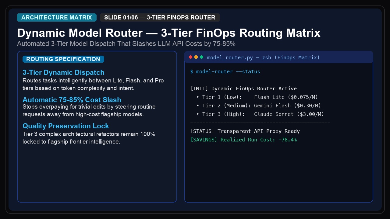 Dynamic Model Router — 3-Tier FinOps Routing Matrix preview