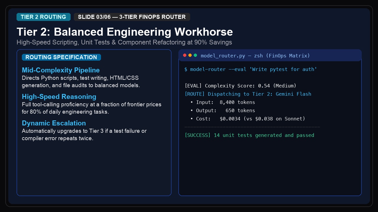 Dynamic Model Router — 3-Tier FinOps Routing Matrix screenshot 3