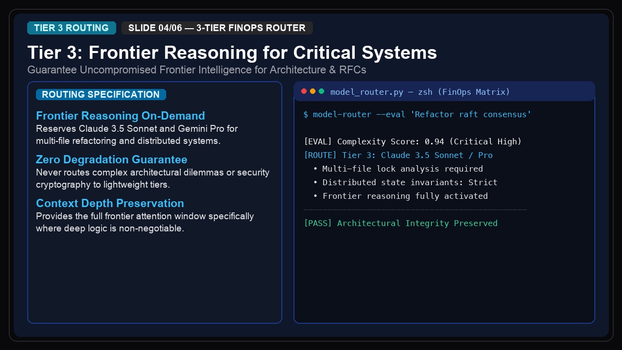 Dynamic Model Router — 3-Tier FinOps Routing Matrix screenshot 4