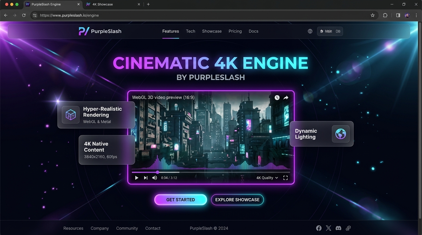 Cinematic 4k Landing Page preview