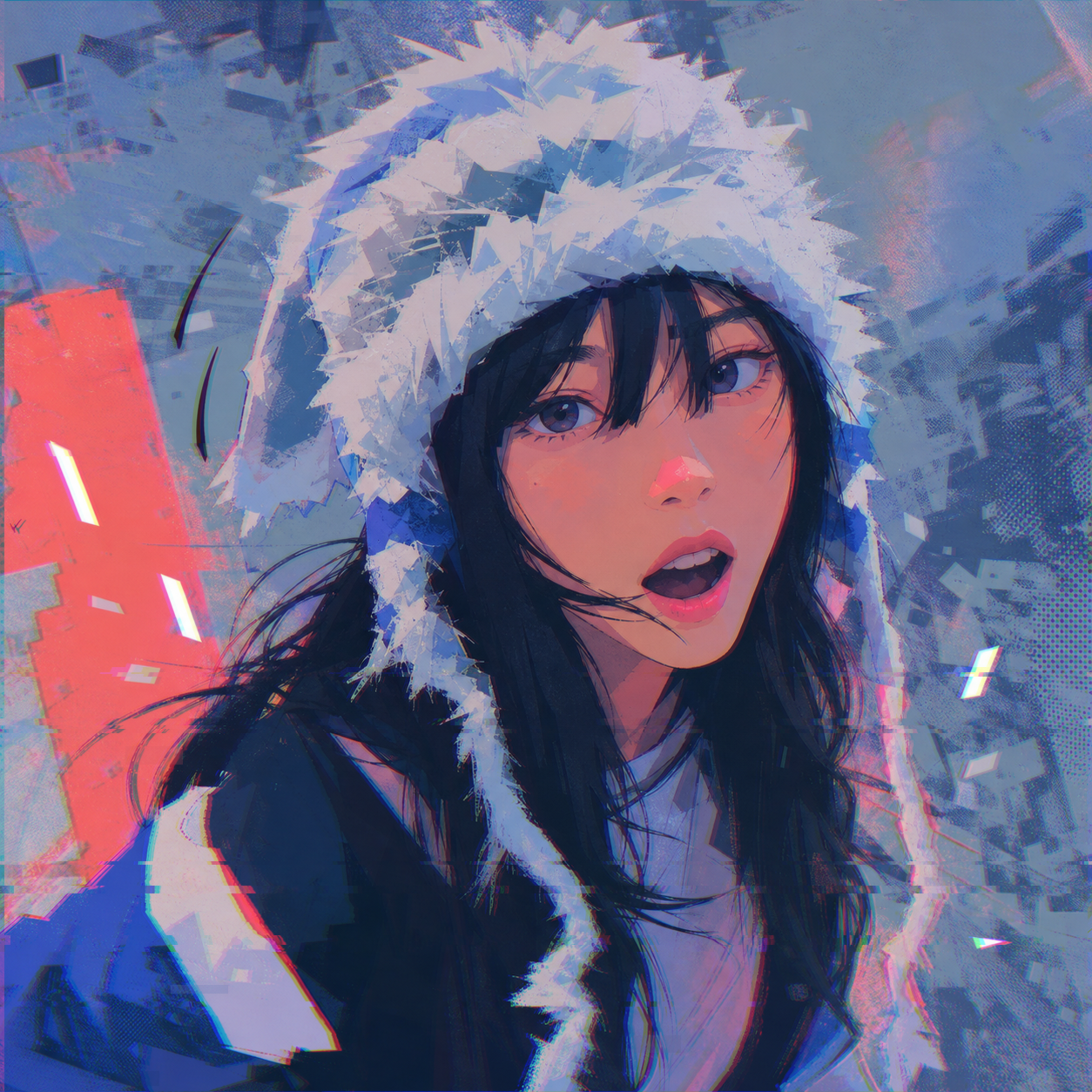 Cold Blue Glitch Anime preview