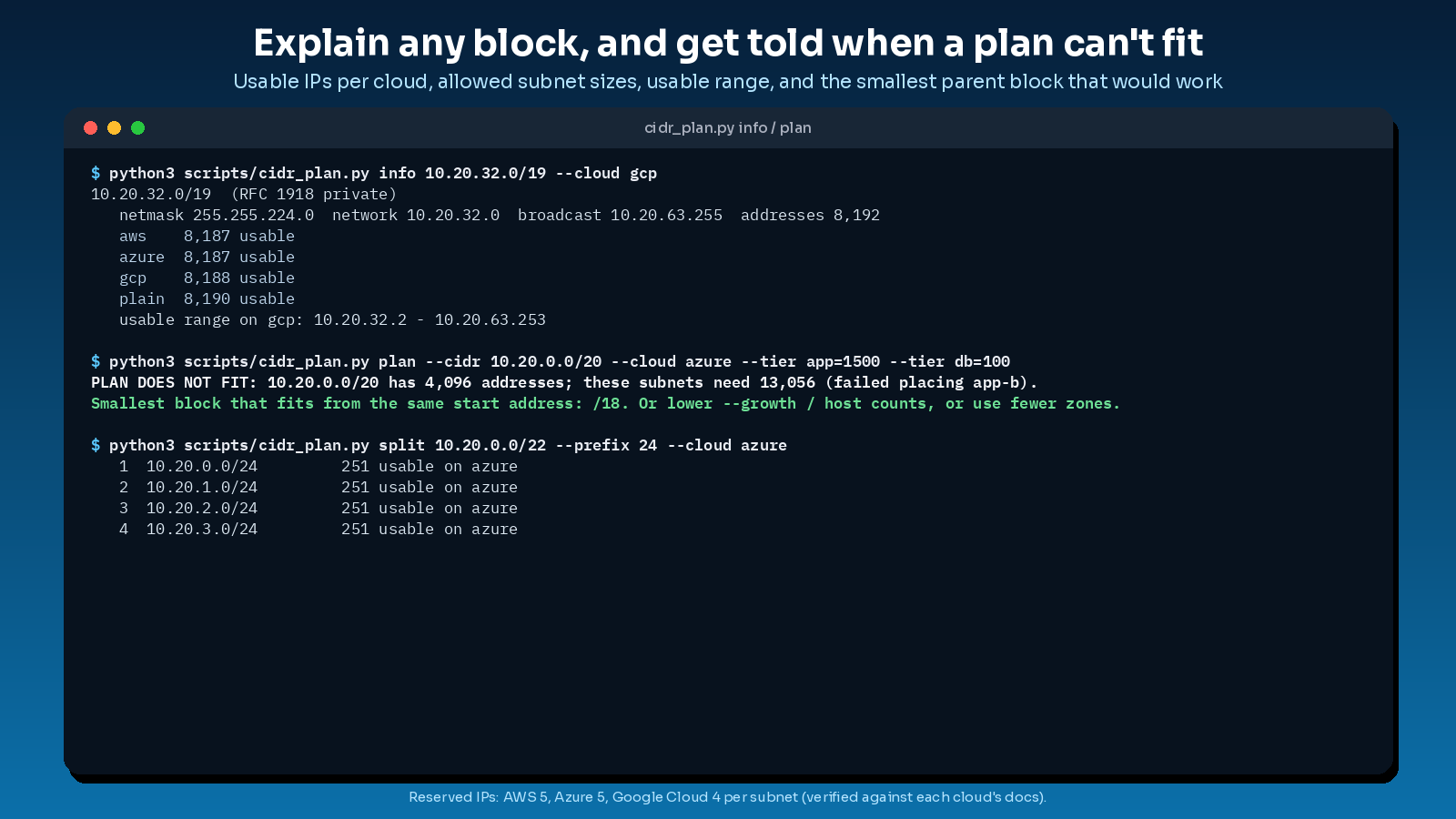 cloud subnet cidr planner screenshot 3