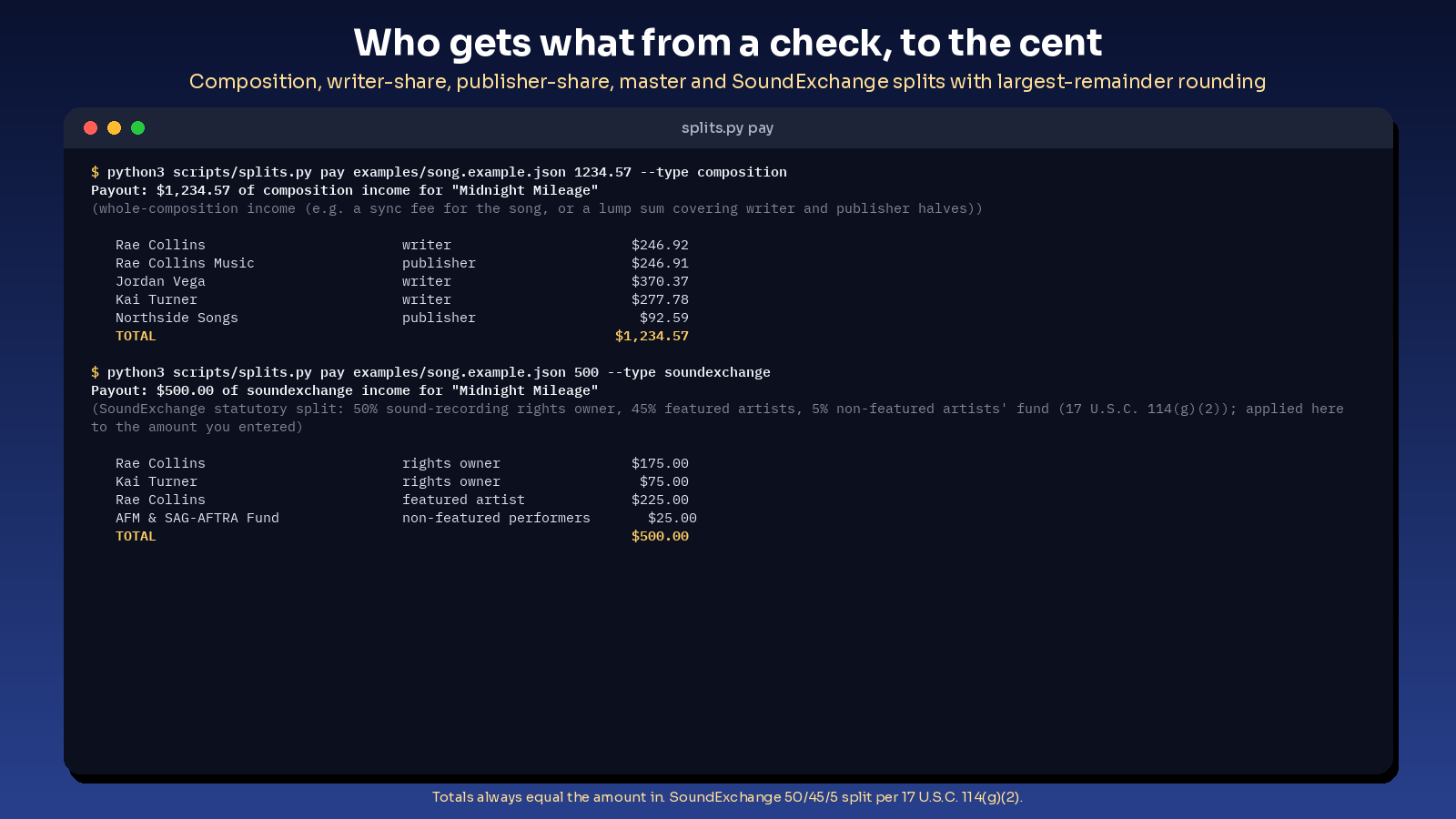 song split sheet and royalty splitter screenshot 2