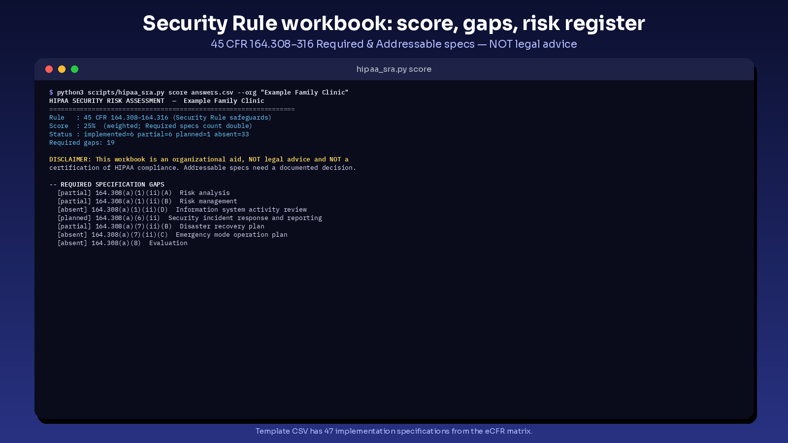 hipaa security risk assessment workbook preview