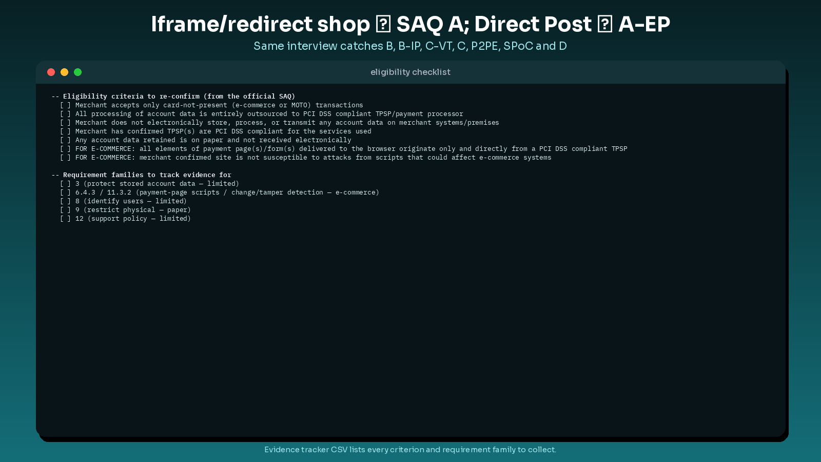 pci dss saq scope helper screenshot 2