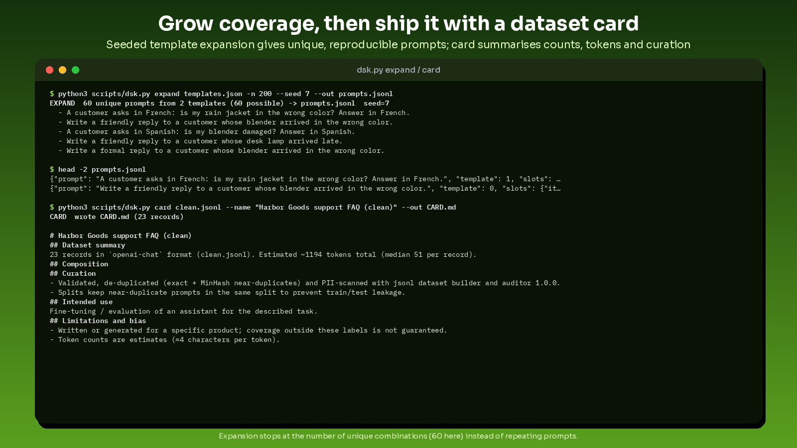 jsonl dataset builder and auditor screenshot 3