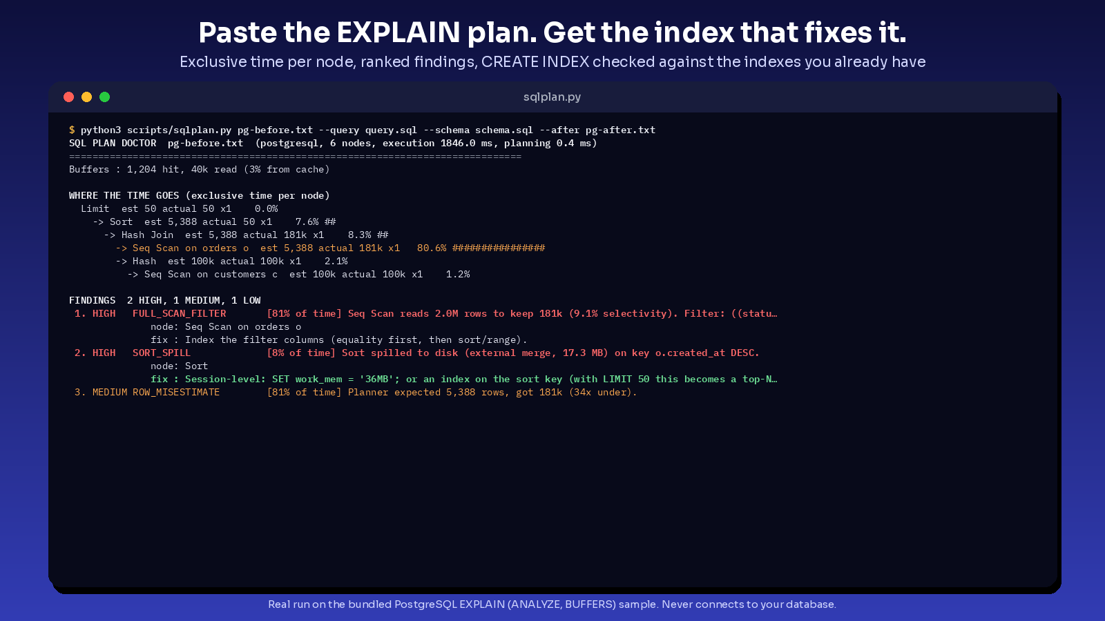 sql explain plan doctor preview