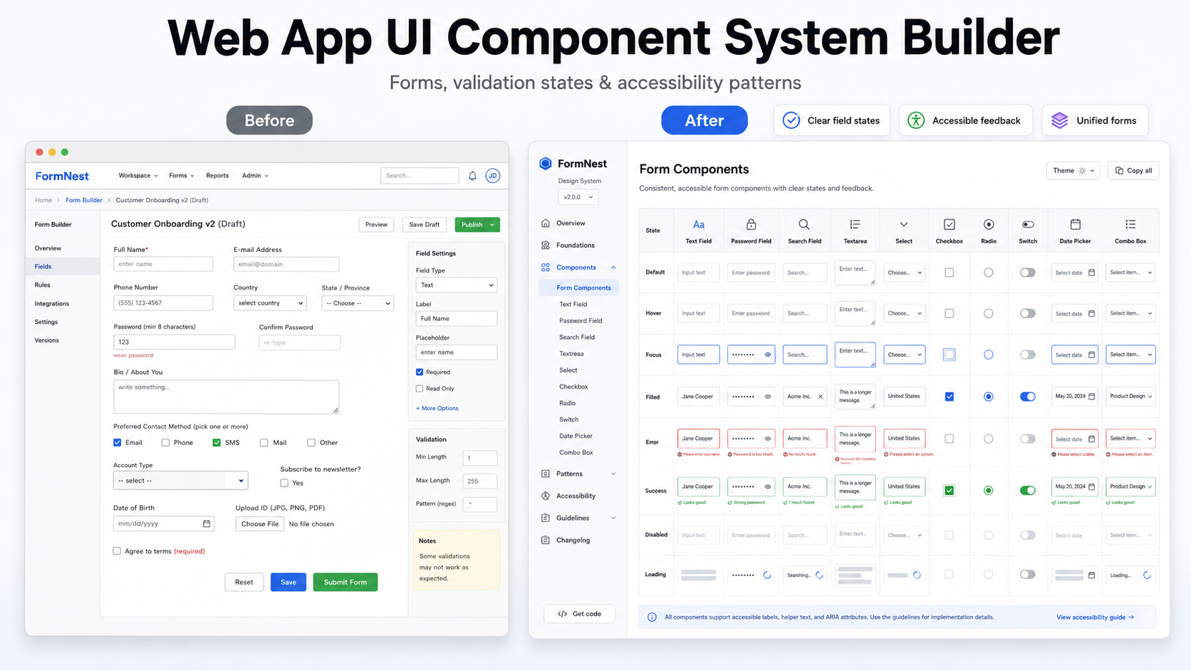 Web App UI Component System Builder screenshot 2