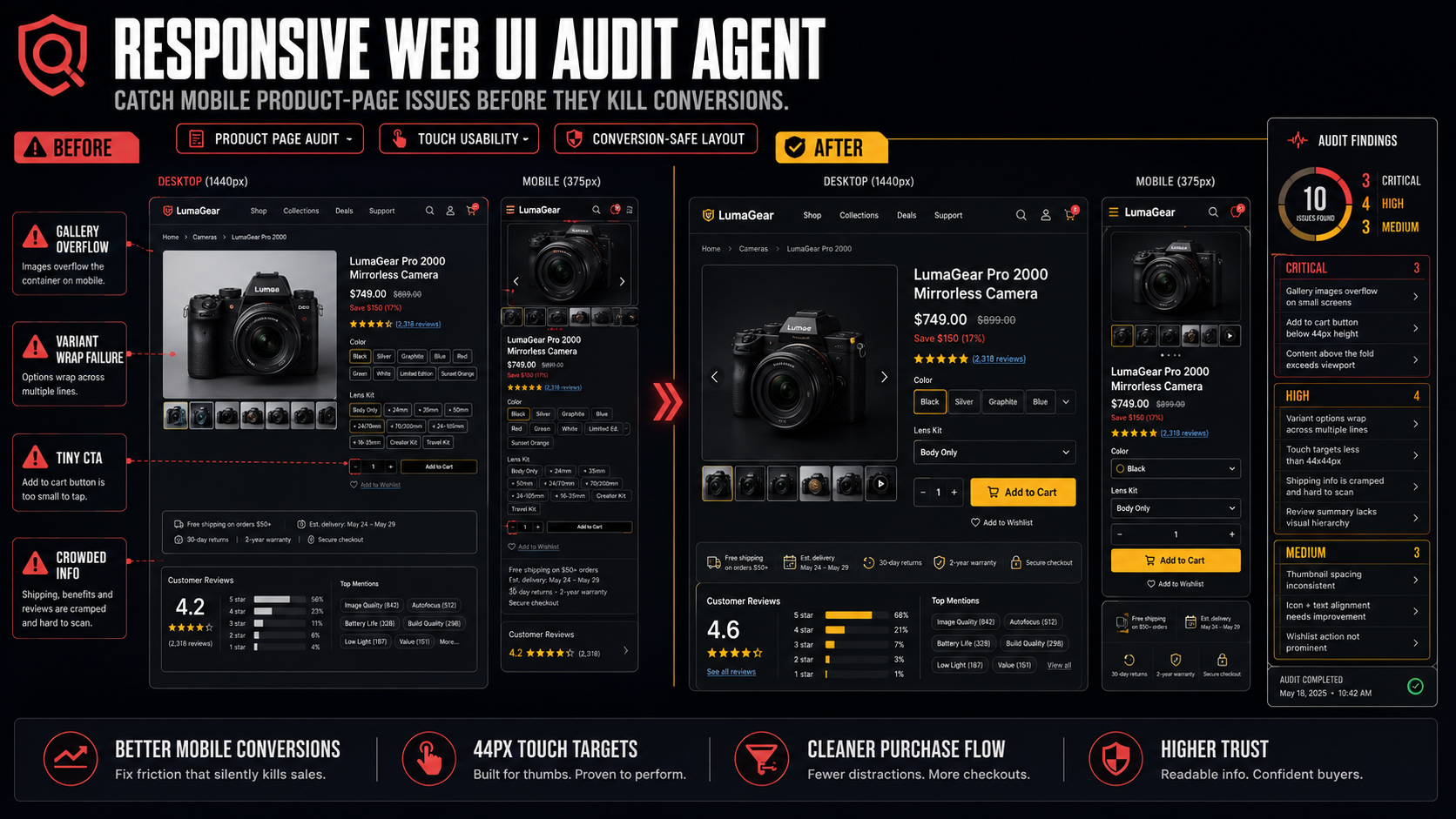Responsive Web UI Audit Agent screenshot 2