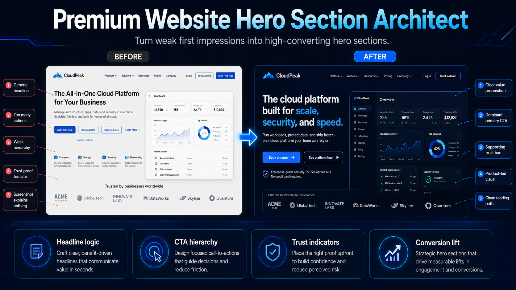 Premium Website Hero Section Architect preview