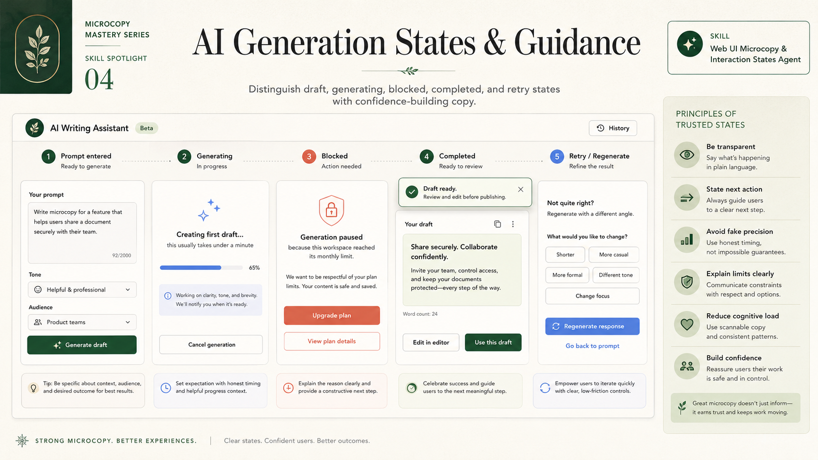 Web UI Microcopy & Interaction States Agent screenshot 5