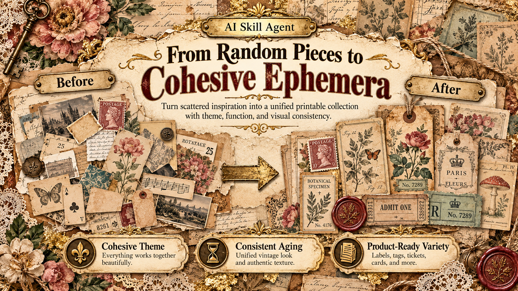 Printable Ephemera Creative Studio & Generator Kit preview