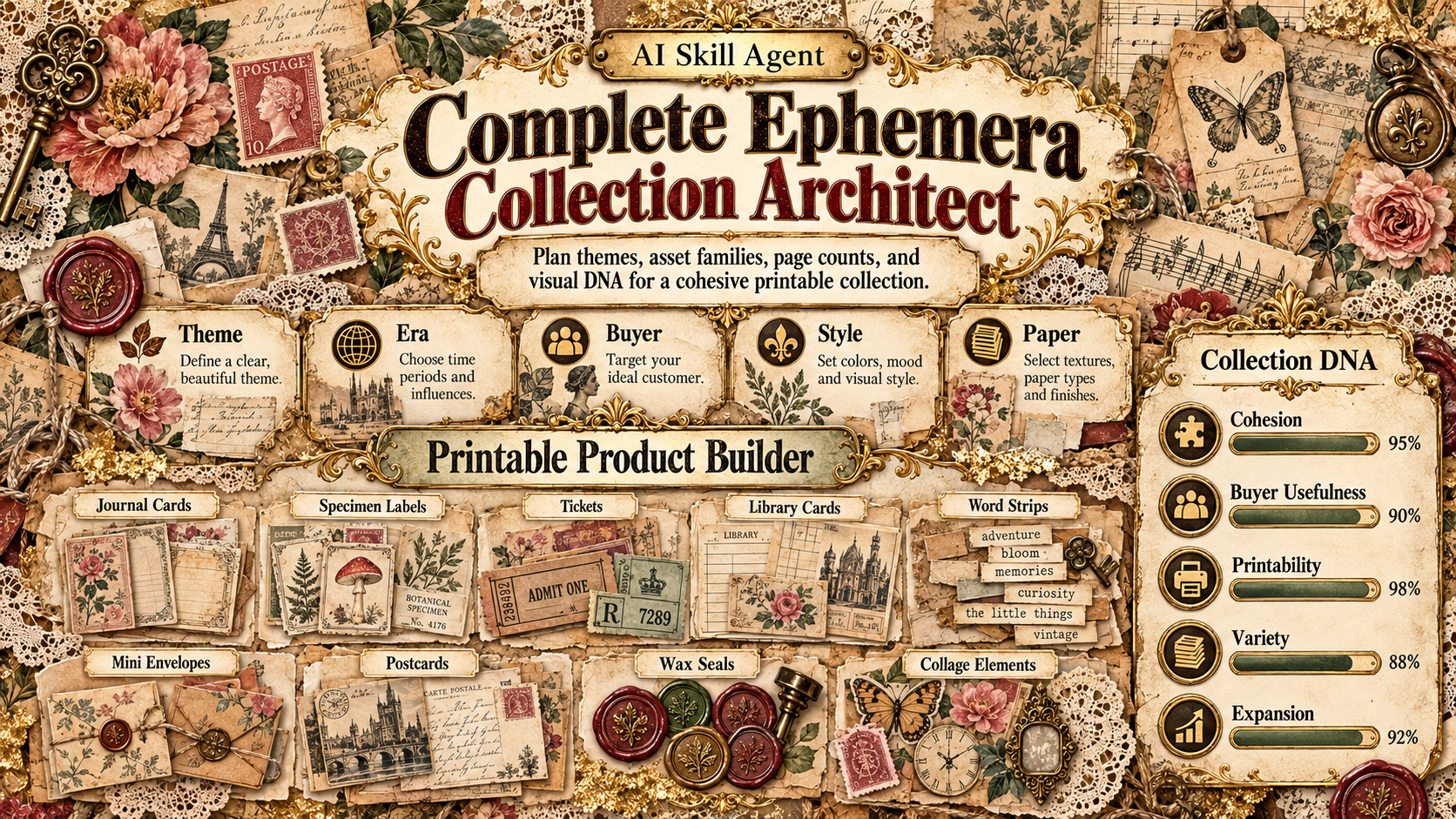 Printable Ephemera Creative Studio & Generator Kit screenshot 2