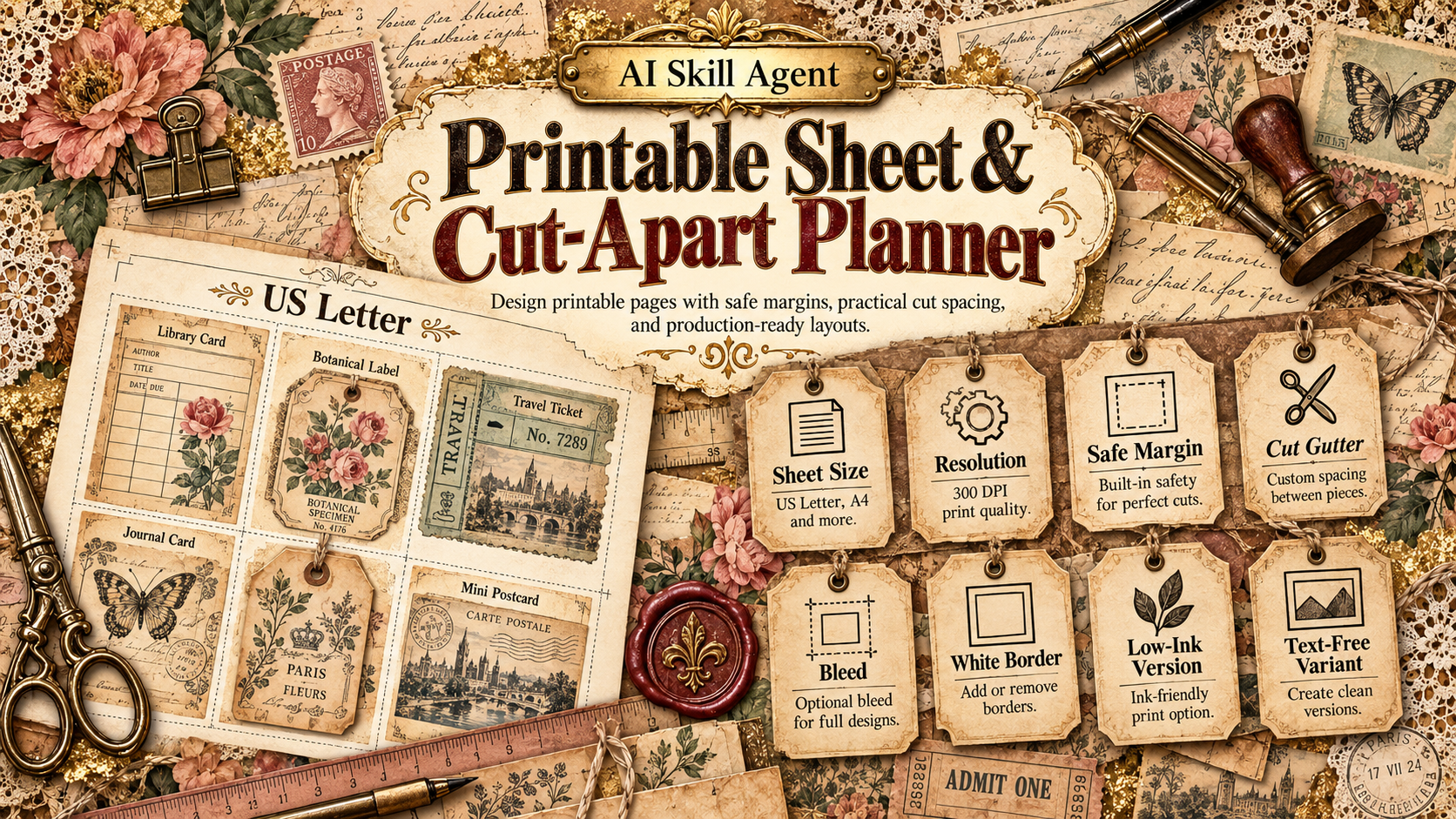 Printable Ephemera Creative Studio & Generator Kit screenshot 3