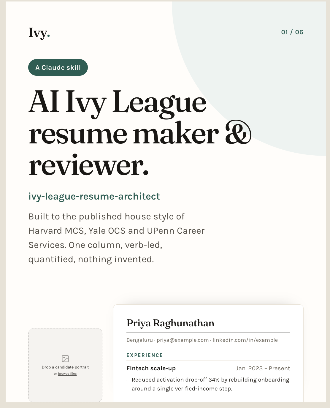 Ivy League AI Resume Builder preview