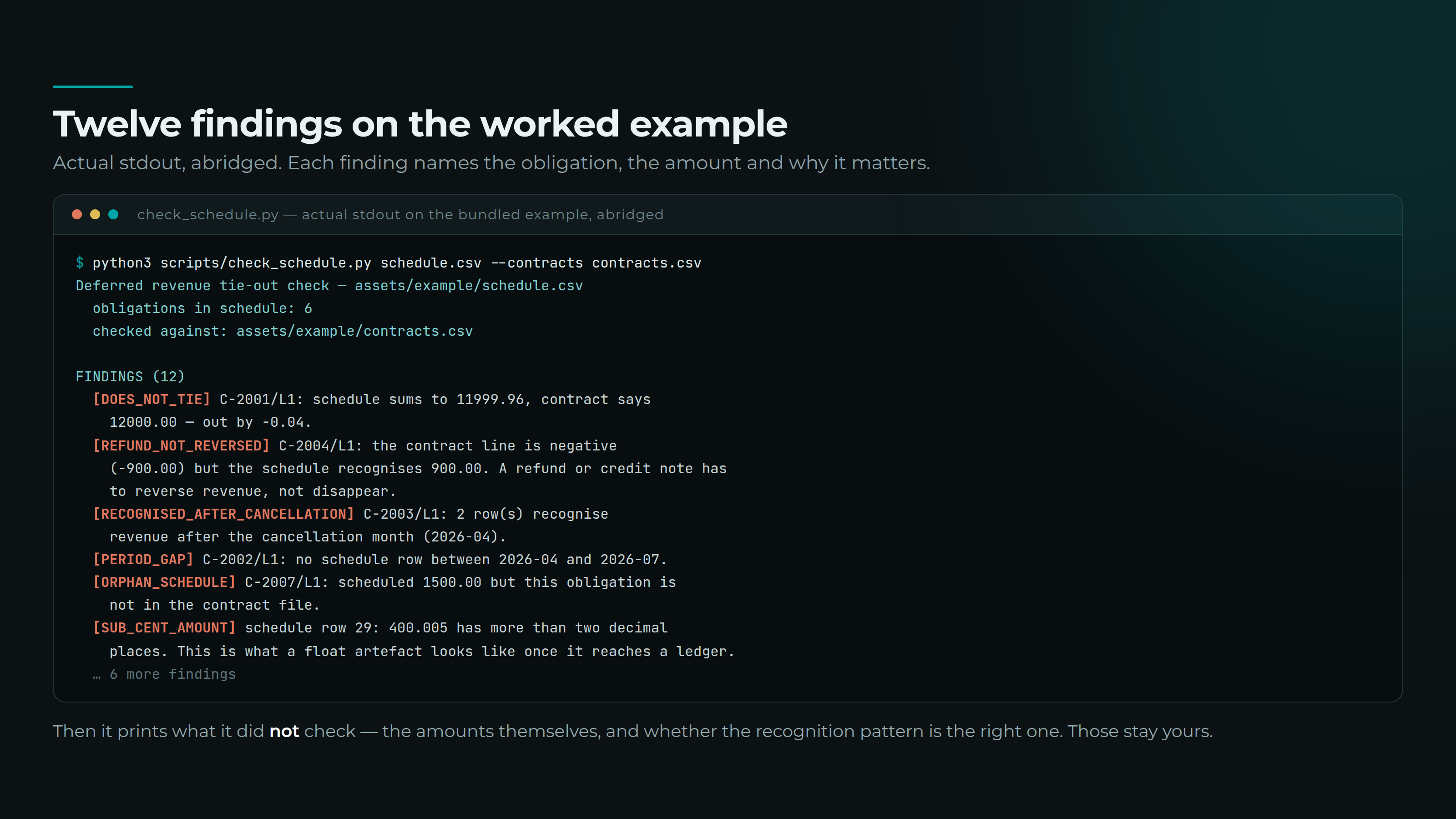 Deferred Revenue Tie-Out Check screenshot 2