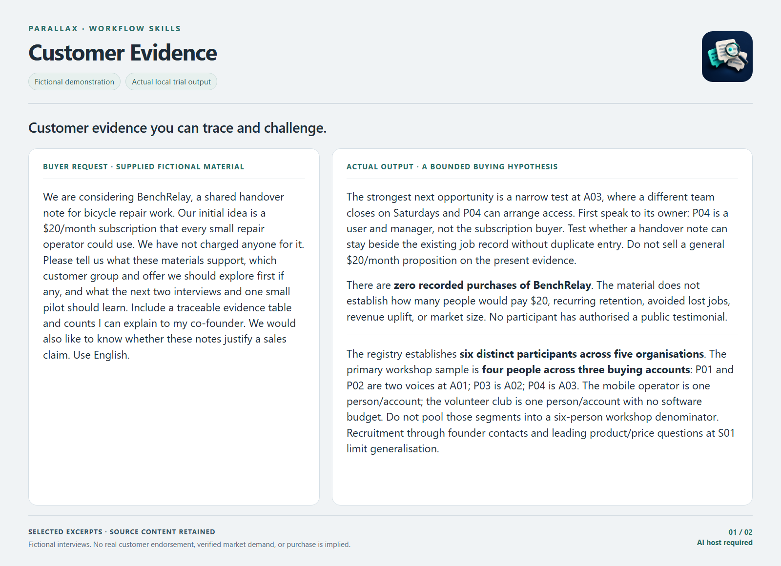 Parallax Customer Evidence preview