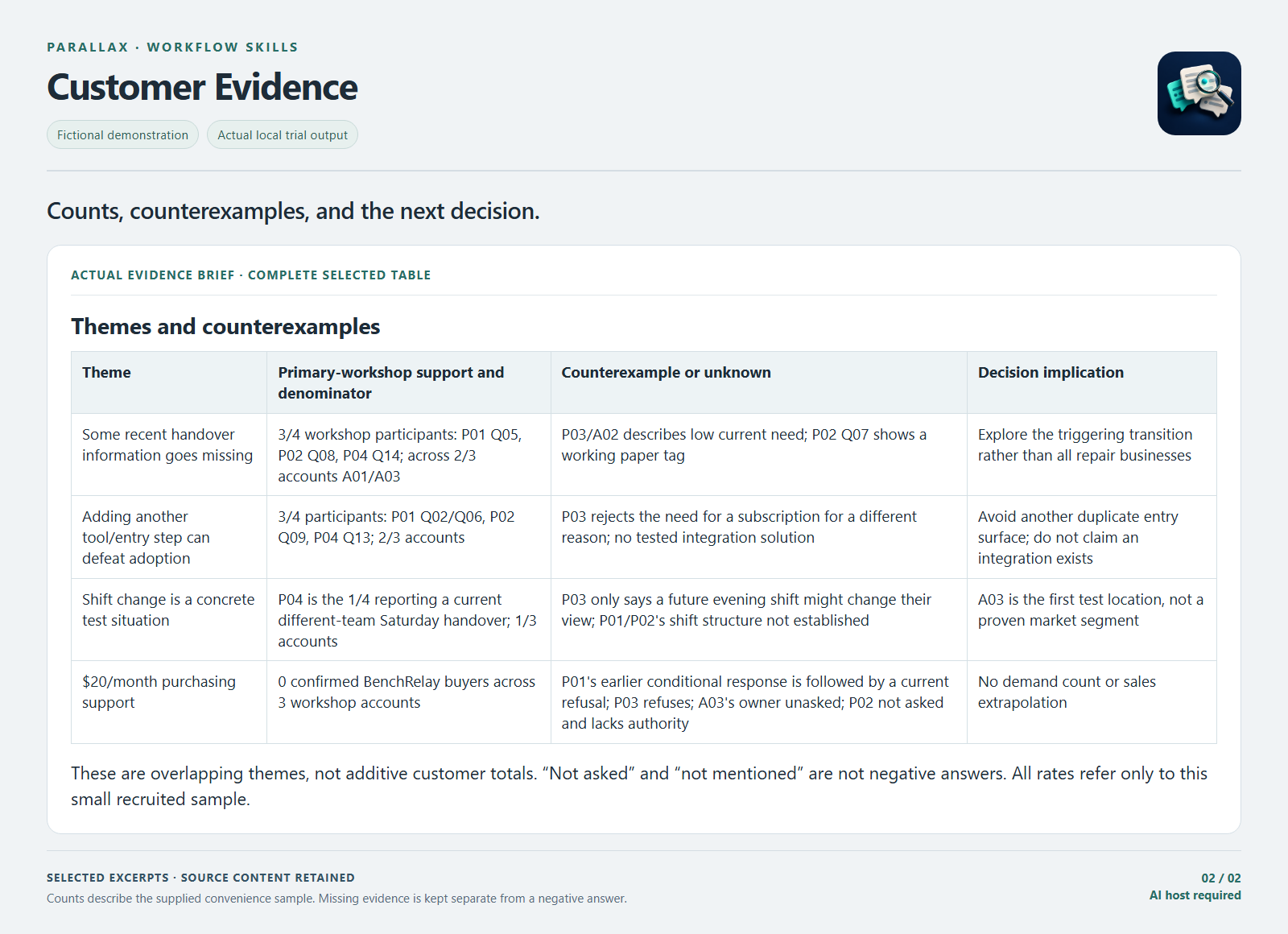 Parallax Customer Evidence screenshot 2