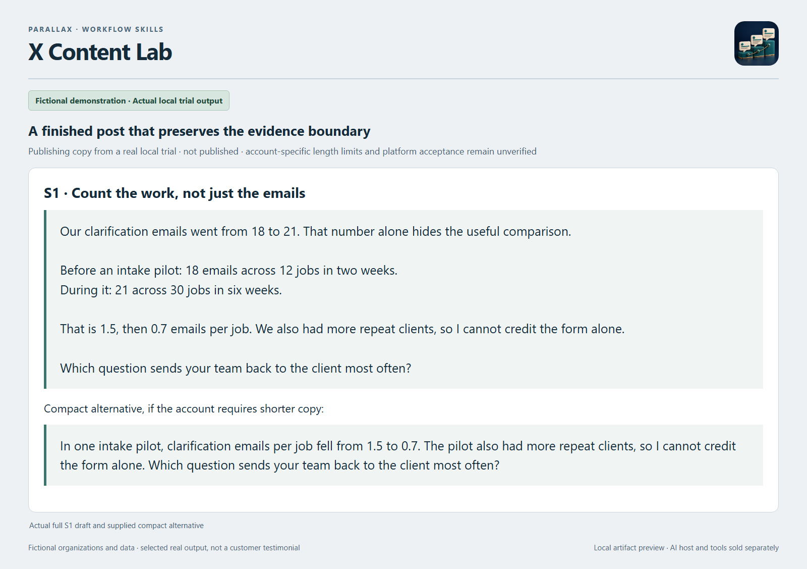 Parallax X Content Lab preview