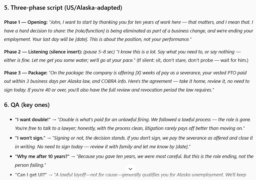 layoff communication expert screenshot 4