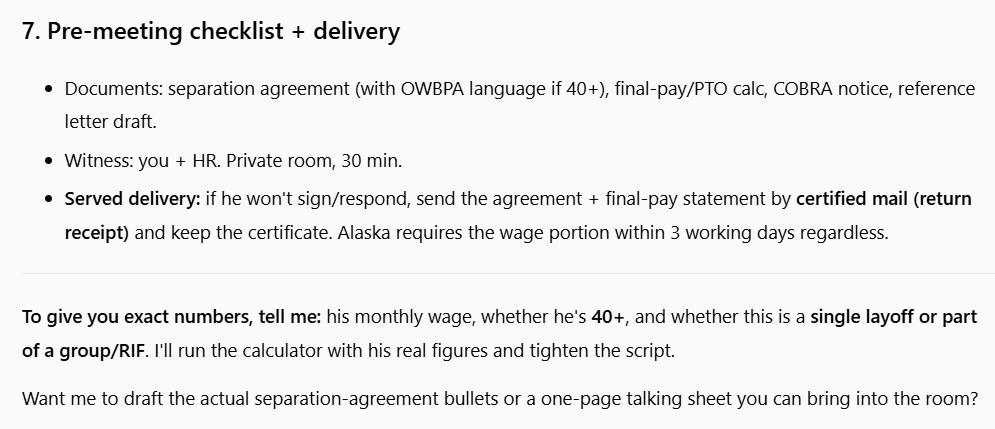 layoff communication expert screenshot 5