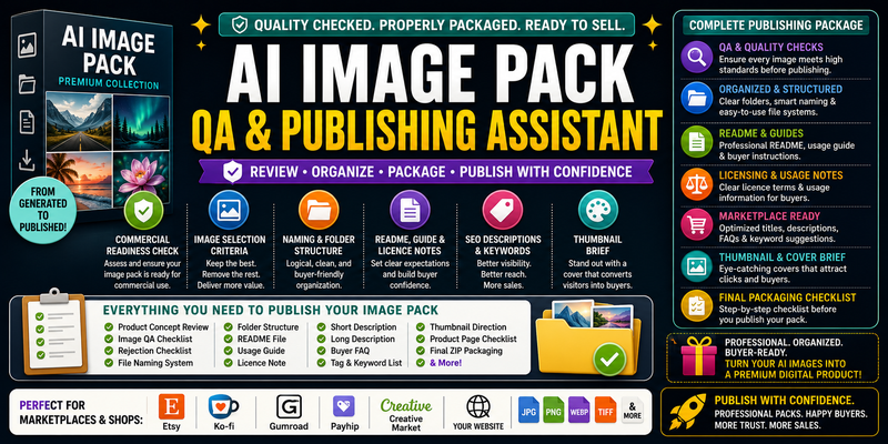 AI Image Pack QA & Publishing Assistant