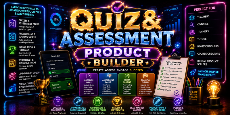Quiz & Assessment Product Builder