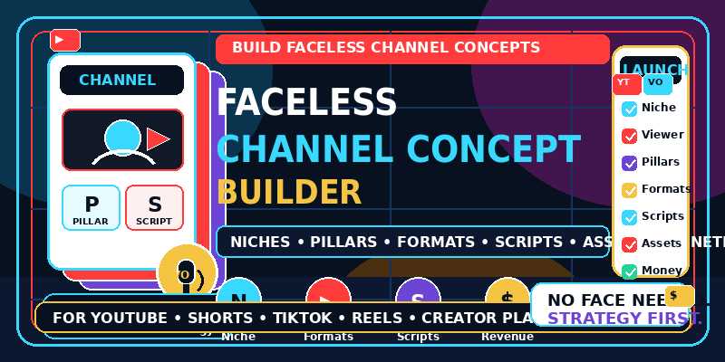 Faceless Channel Concept Builder screenshot 1