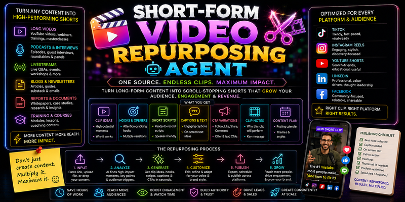 Short-Form Video Repurposing Agent preview
