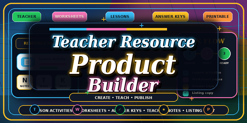 Teacher Resource Product Builder preview