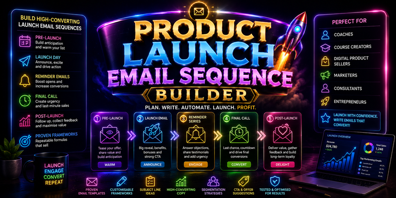 Product Launch Email Sequence Builder preview