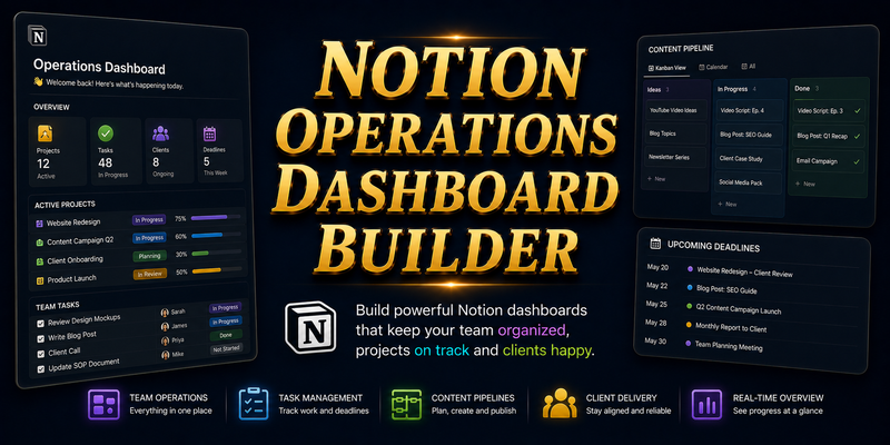 Notion Operations Dashboard Builder preview
