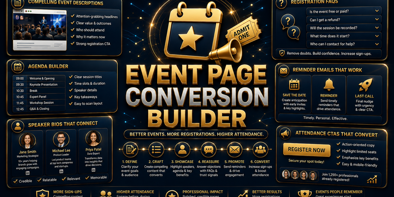 Event Page Conversion Builder preview