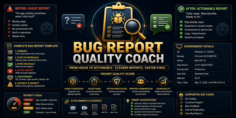 Bug Report Quality Coach preview