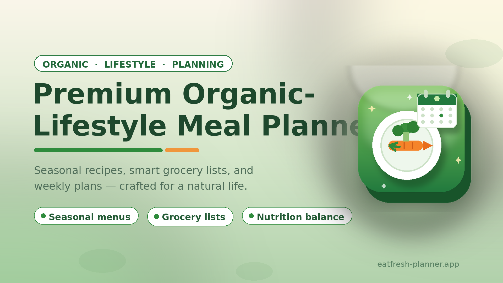 Premium Organic-Lifestyle Meal Planner preview