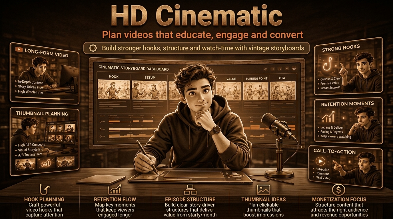 HD Cinematic Video Storyboard Builder preview