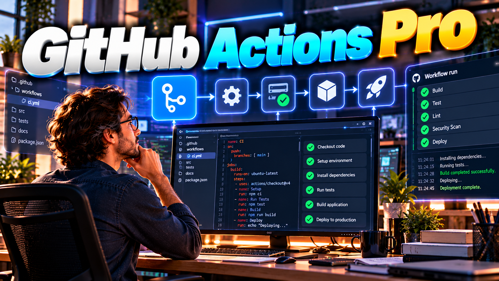 GitHub Actions Pro — Build Better Development Automation preview