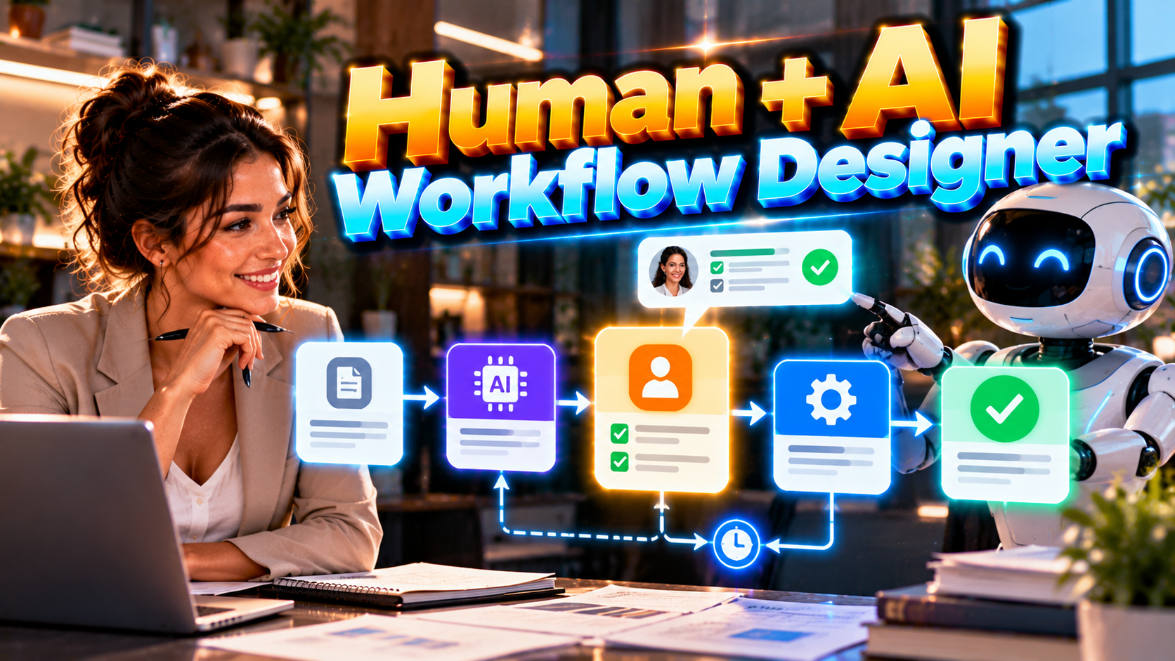 Human + AI Workflow Designer — Put Human Approval preview