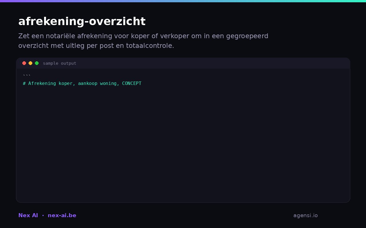 Afrekening Overzicht preview
