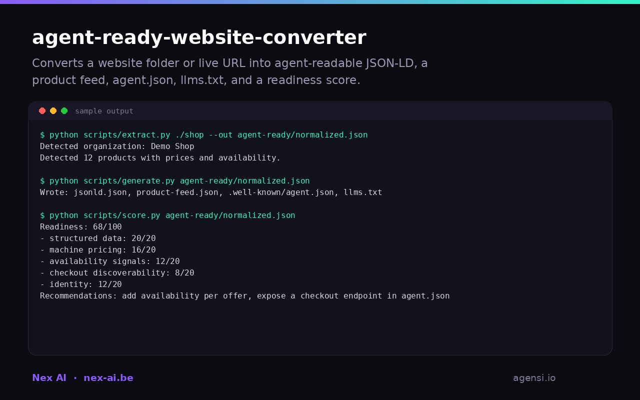 Agent Ready Website Converter preview