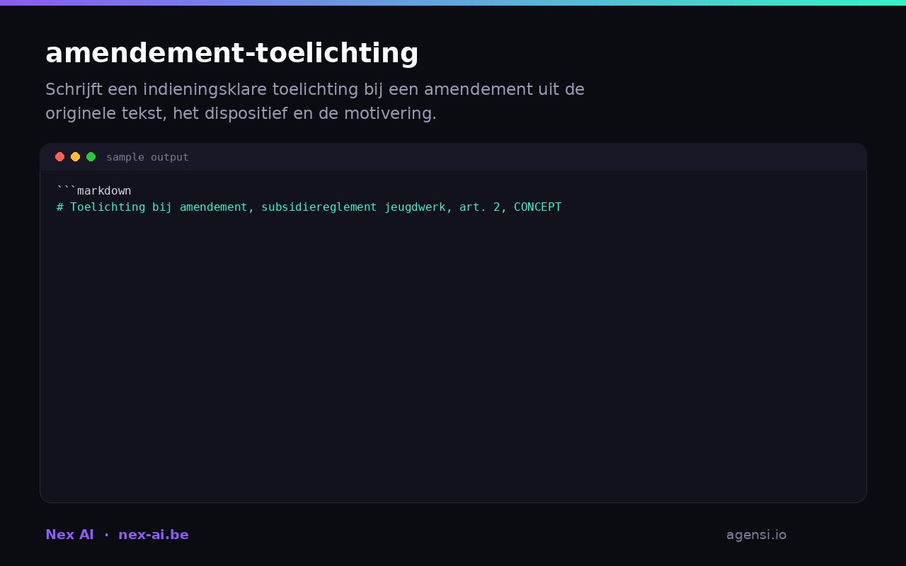 Amendement Toelichting preview