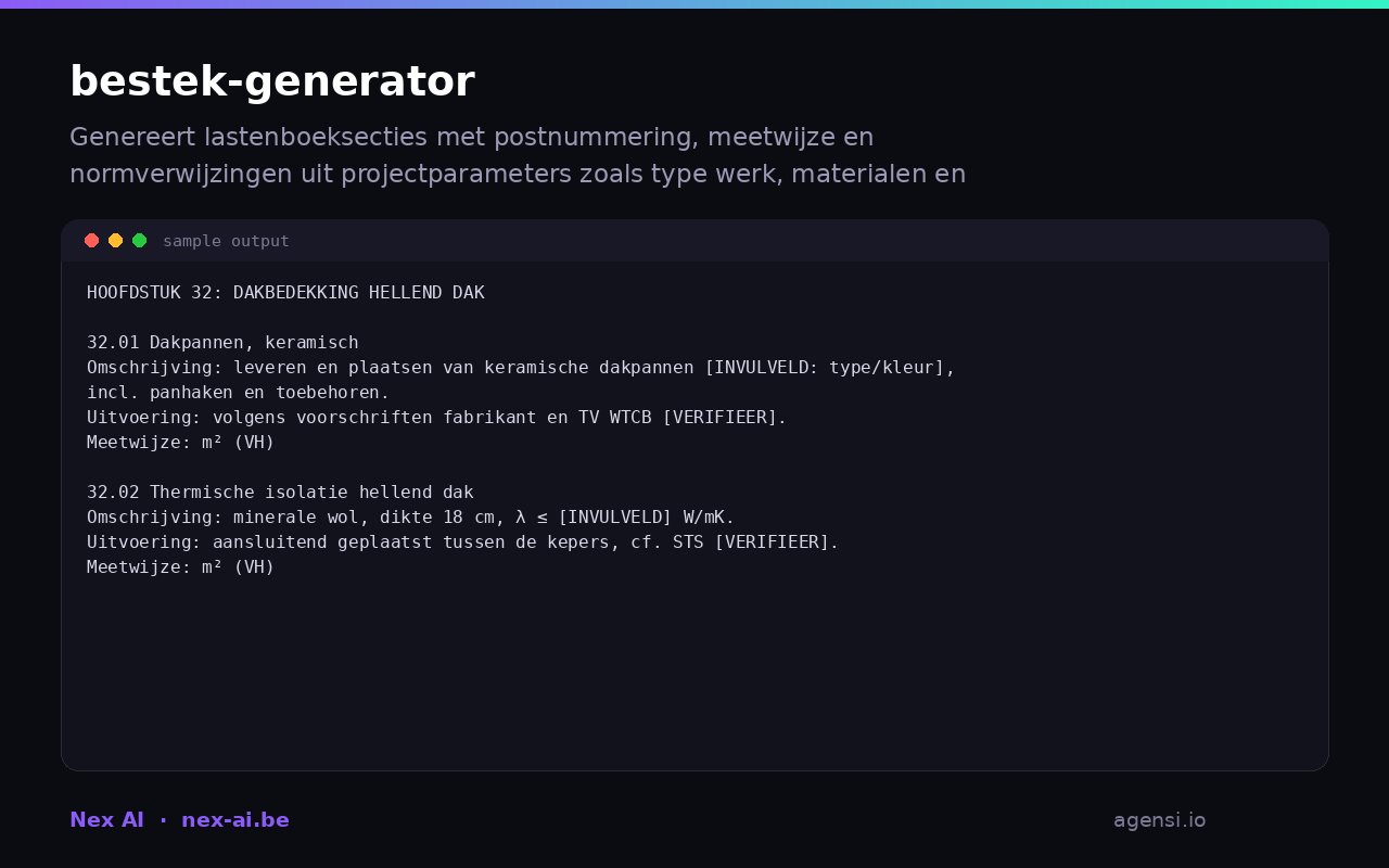 Bestek Generator preview