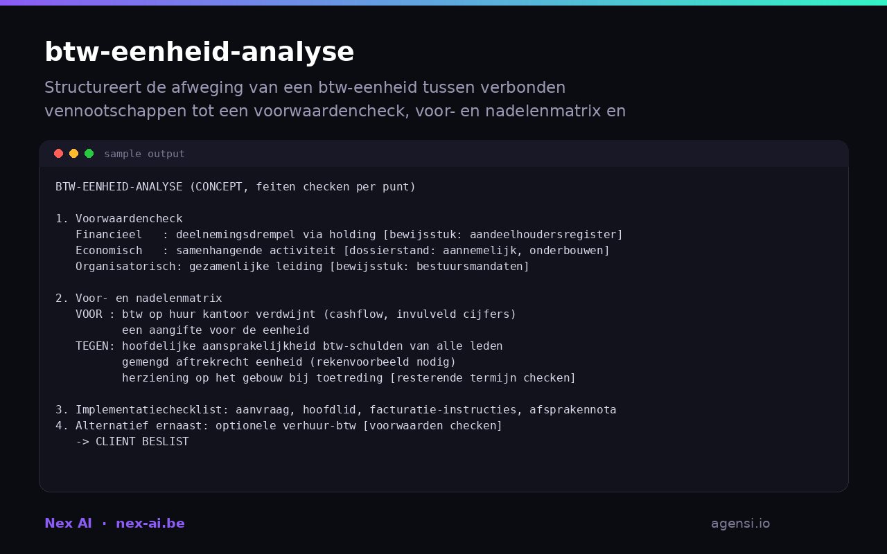 Btw Eenheid Analyse preview