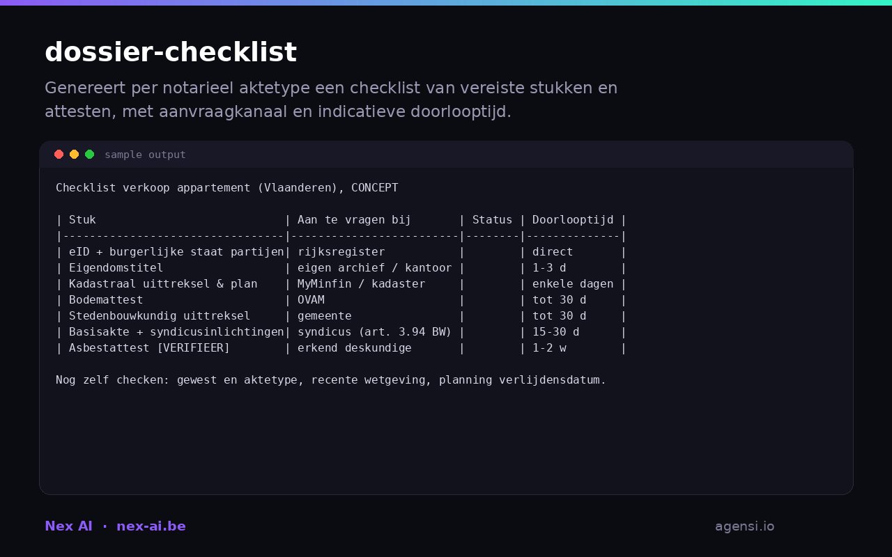 Dossier Checklist preview